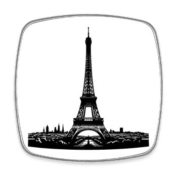 Französischer Blickfang Eiffelturm typisch Paris - Viereckiger Kühlschrankmagnet - Weiß - Vorne