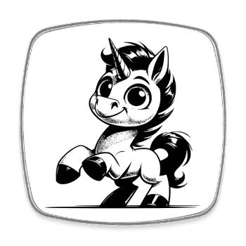 When unicorns simply look cool and charming - Square fridge magnet - white - Front