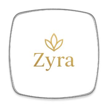 Zyra Goldblatt-Logo - Viereckiger Kühlschrankmagnet - Weiß - Vorne
