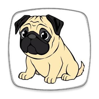 Mops Hunde T-shirt Geschenk Weihnachten - Viereckiger Kühlschrankmagnet - Weiß - Vorne