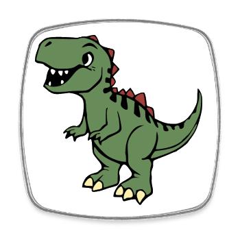 Dinosaurier  - Viereckiger Kühlschrankmagnet - Weiß - Vorne