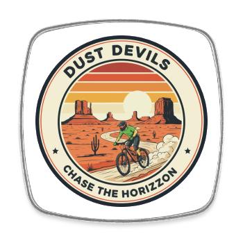 Dust Devils Desert Horizon MTB - Viereckiger Kühlschrankmagnet - Weiß - Vorne