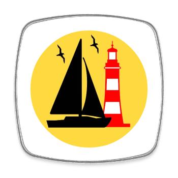 Voile - Magnet carré - blanc - Devant