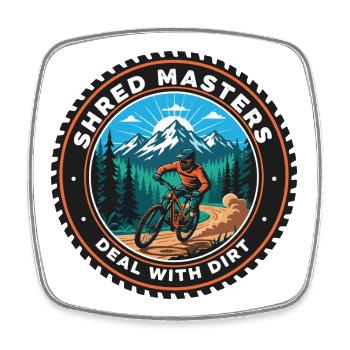 Shred Masters Mountain Ride VTT - Magnet carré - blanc - Devant