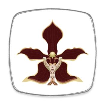 Orchideenblüte - Viereckiger Kühlschrankmagnet - Weiß - Vorne
