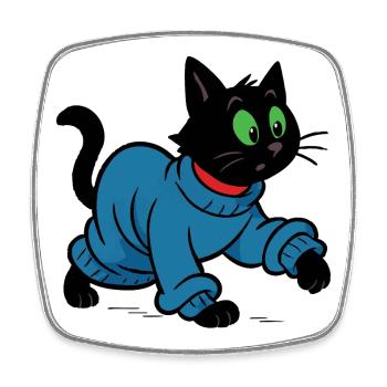 Meeko in oversized sweater - Square fridge magnet - white - Front