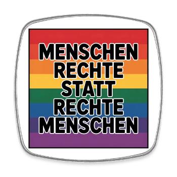 Human rights instead of right-wing people - Cool Pride - Square fridge magnet - white - Front