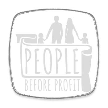 People Before Profit Aktivismus Gerechtigkeit Logo - Viereckiger Kühlschrankmagnet - Weiß - Vorne