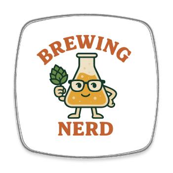 Nerd de la bière avec des verres au houblon - Magnet carré - blanc - Devant