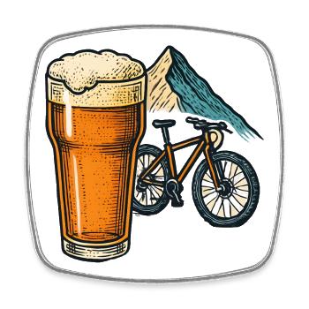 Voyage à la bière sur le sentier alpin - Magnet carré - blanc - Devant