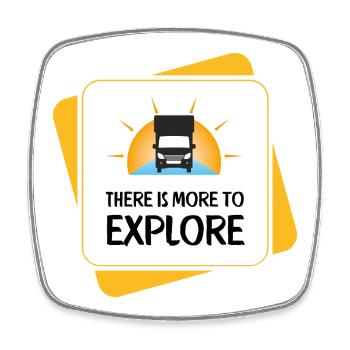 There Is More to Explore – Camper - Square fridge magnet - white - Front