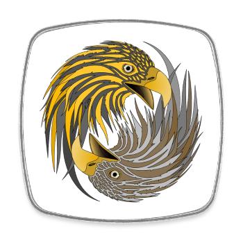 Aalto Asko Art Eagle Yin Yang - Square fridge magnet - white - Front