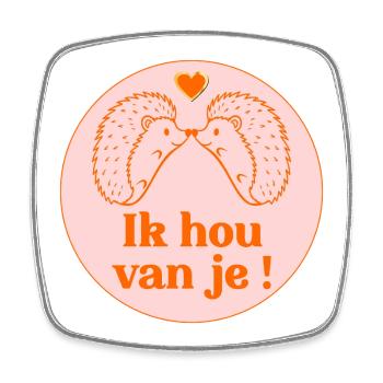 Ich liebe dich – Igel - Viereckiger Kühlschrankmagnet - Weiß - Vorne