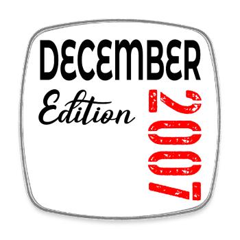 19th Birthday December 2007 - Square fridge magnet - white - Front