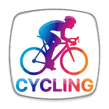 Rainbow Cyclist Silhouette - Square fridge magnet - white - Front