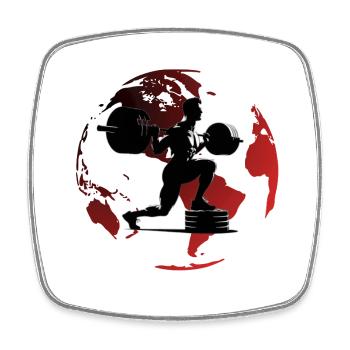 Musculation sur le toit du monde - Magnet carré - blanc - Devant