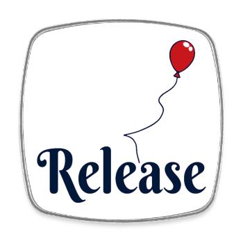 Release Loslassen Luftballon - Viereckiger Kühlschrankmagnet - Weiß - Vorne
