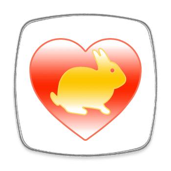 Rabbit - Square fridge magnet - white - Front