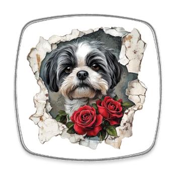 Shih Tzu - Viereckiger Kühlschrankmagnet - Weiß - Vorne