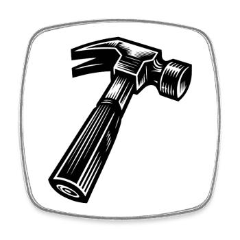 I've got a hammer and I know how to use it - Square fridge magnet - white - Front