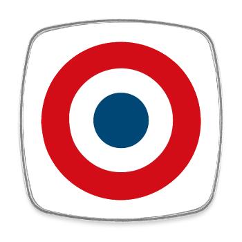 Cocarde Tricolore Française - Magnet carré - blanc - Devant