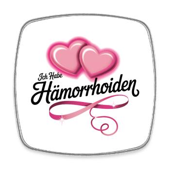 Ich habe Hämorrhoiden- Deutsche Memes - Viereckiger Kühlschrankmagnet - Weiß - Vorne
