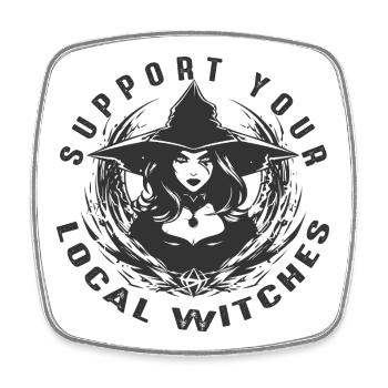 Witch Women Black Humor - Square fridge magnet - white - Front