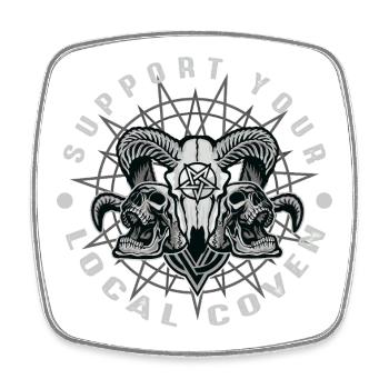 Hexenzirkel Unterstütz deinen lokalen Hexenzirkel  - Viereckiger Kühlschrankmagnet - Weiß - Vorne