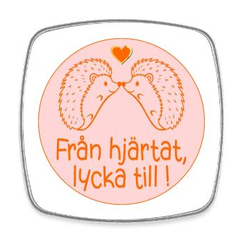 From the heart, good luck - Square fridge magnet - white - Front