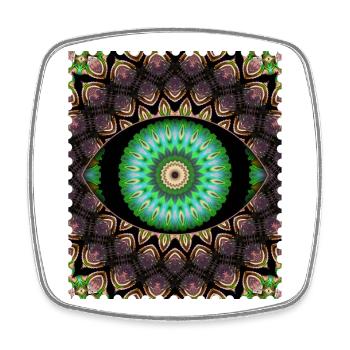 Kaleidoscopic eye pattern - Square fridge magnet - white - Front