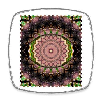 Mandala Flower Cascade - Square fridge magnet - white - Front
