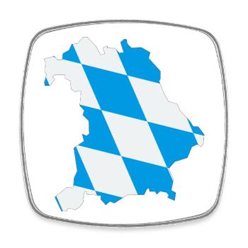 Federal State of Bavaria - Square fridge magnet - white - Front