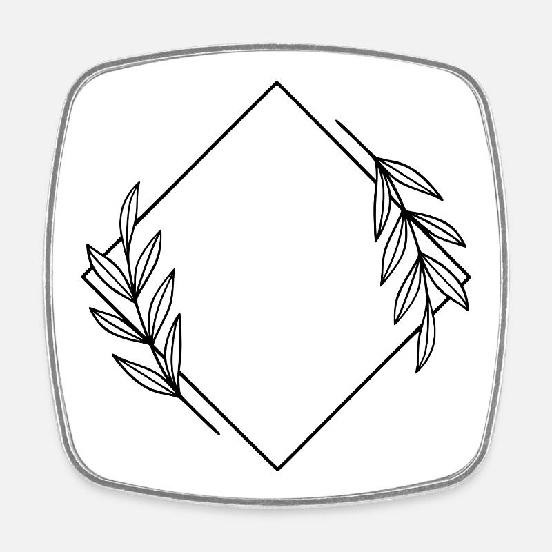 Conception abstraite de lignes - Art minimaliste moderne - Magnet carré - blanc