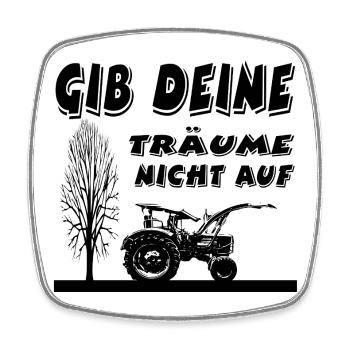 Traktor - Viereckiger Kühlschrankmagnet - Weiß - Vorne
