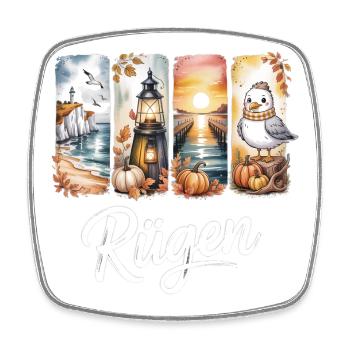Phare de la mer Baltique de Rügen Seaull - Magnet carré - blanc - Devant