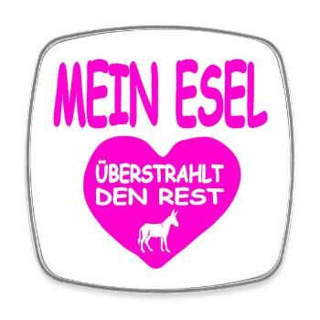 donkey - Square fridge magnet - white - Front