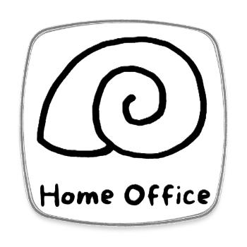 Home office - Square fridge magnet - white - Front