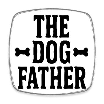 Le design vintage d’os en bloc du père chien - Magnet carré - blanc - Devant