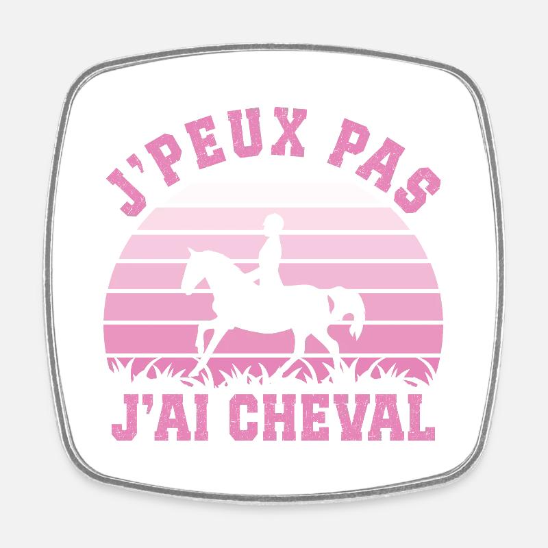 I Can't I Have Horse Riding Gift - Square fridge magnet - white