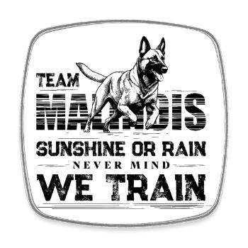 Belgian Malinois Dog Training Design - Square fridge magnet - white - Front