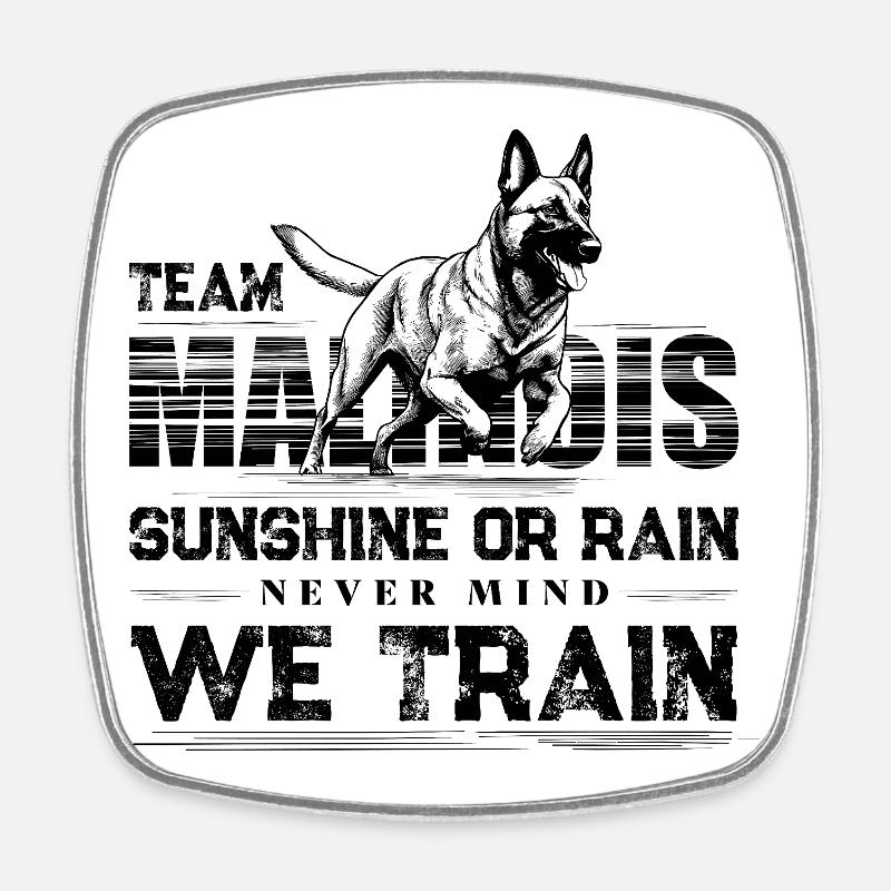 Conception de l’entraînement canin belge Malinois - Magnet carré - blanc