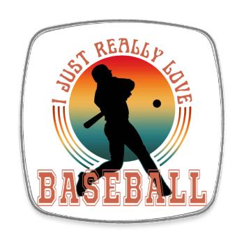 ICH LIEBE BASEBALL EINFACH WIRKLICH SEHR - Viereckiger Kühlschrankmagnet - Weiß - Vorne