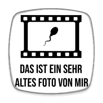Altes Foto Spermium Filmstreifen Lustig Spruch - Viereckiger Kühlschrankmagnet - Weiß - Vorne