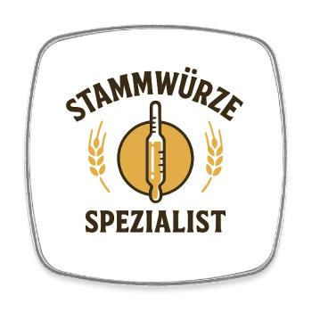 Stammwürzle Spezialist - Viereckiger Kühlschrankmagnet - Weiß - Vorne