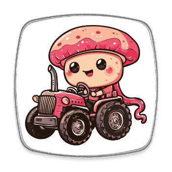 Éleveur de tracteurs à méduses - Magnet carré - blanc - Devant
