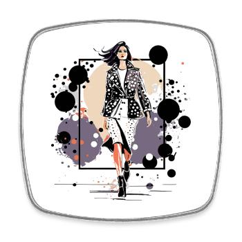 Night Leather Icon - Square fridge magnet - white - Front