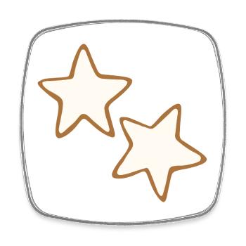 Cinnamon Star Cookies - Square fridge magnet - white - Front