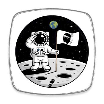Norman Astronaut Normandy Pride Weltraumhumor - Viereckiger Kühlschrankmagnet - Weiß - Vorne