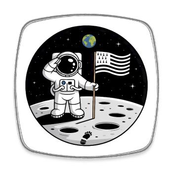 Breton Astronaut BZH Pride Space Humor Gwenn - Square fridge magnet - white - Front