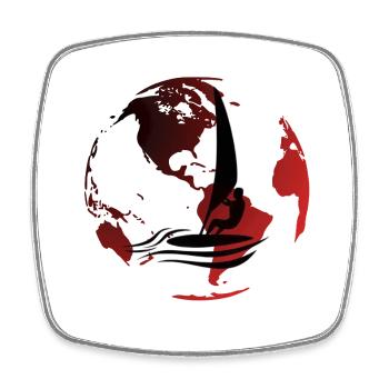 Globe Windsurf - Magnet carré - blanc - Devant
